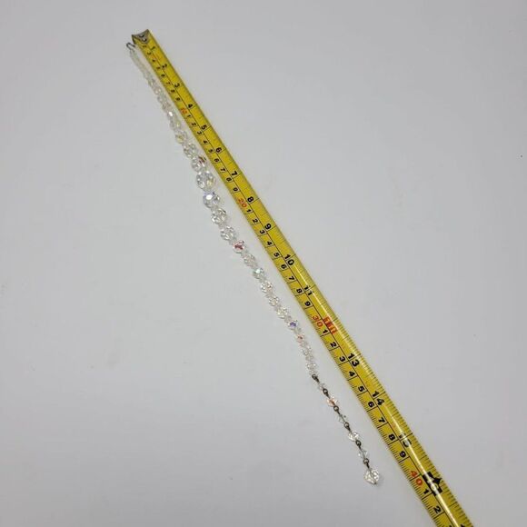 Vintage Graduated AB Crystal Collar Chocker Necklace Aurora Borealis Glam - Picture 4 of 10